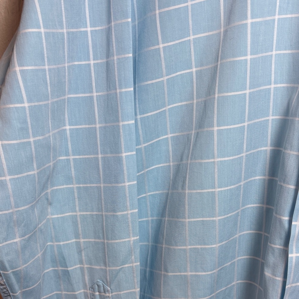Mine Light Blue Plaid Button Down Long Sleeve Men's Shirt Size XL - Picture 10 of 16